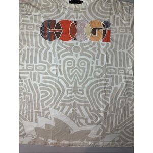 COOGI Mens White Tan Embroidered Crest Logo Graphic Short Sleeve T-Shirt Size 5X